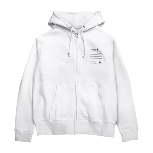 子猫のイラストが描かれたどこでもメモグッズ！🗒🖋 Zip Hoodie