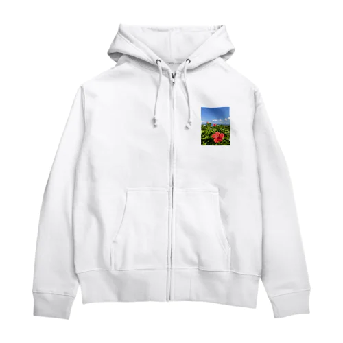 沖縄の海とハイビスカス Zip Hoodie