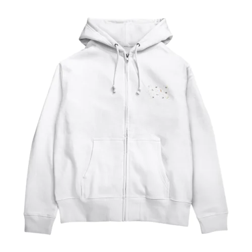 文鳥たちクリア Zip Hoodie