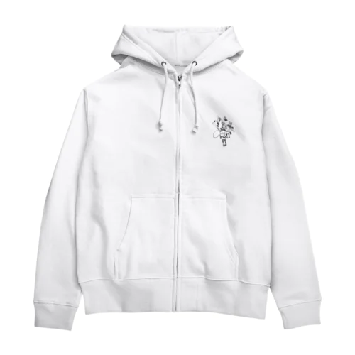 猫のソフトボールプレイヤー　ヒット！ Zip Hoodie