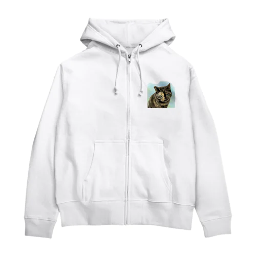 サビ猫のオペラ座ちゃん Zip Hoodie