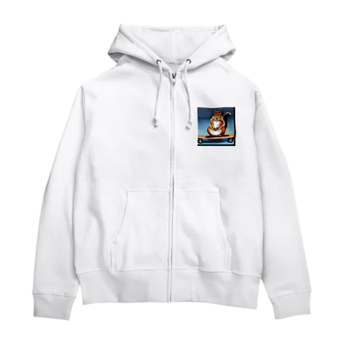 スケートボードのリス Zip Hoodie