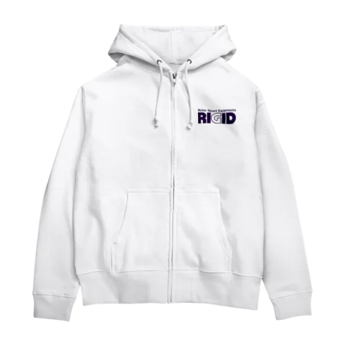 RIGID透過ロゴ紺 Zip Hoodie