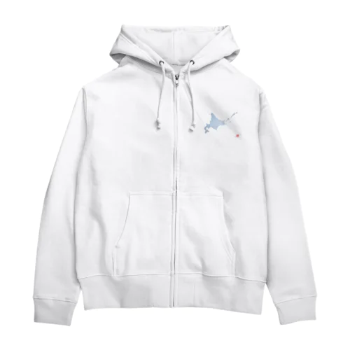 北海道_TextMap_青色グラデーション Zip Hoodie