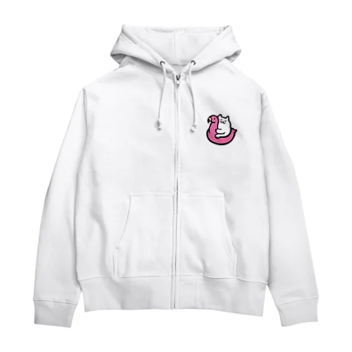 魅惑のナイトプール しろねこ Zip Hoodie