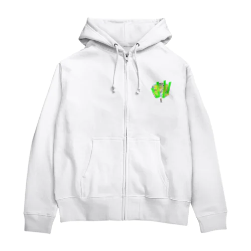 花火のあとウチワ Zip Hoodie