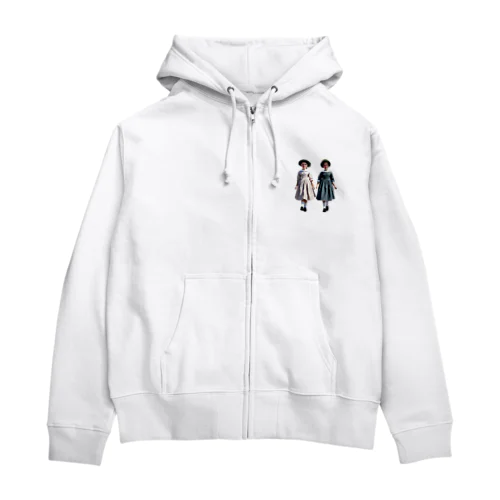 かわいい双子ちゃん Zip Hoodie