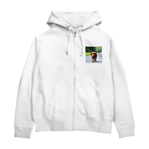 茶色の犬 Zip Hoodie