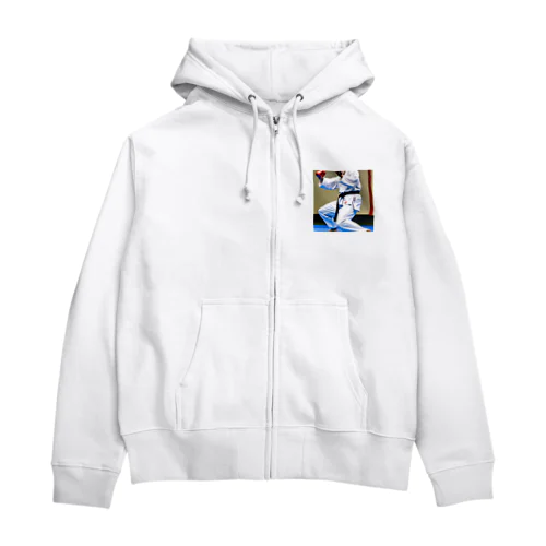 空手大好きイラストグッズ Zip Hoodie