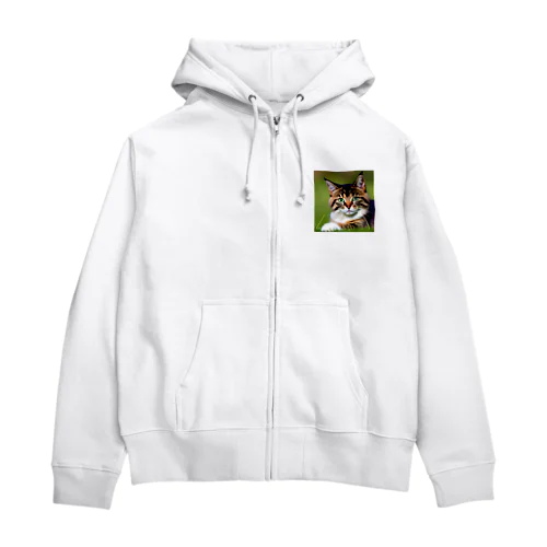 写真ネコちゃん Zip Hoodie