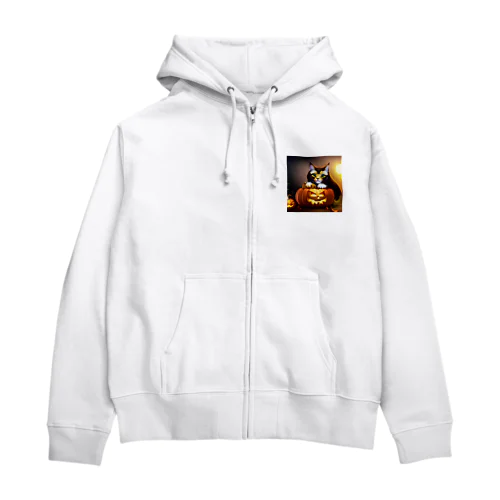 ハロにゃ　グッズ Zip Hoodie