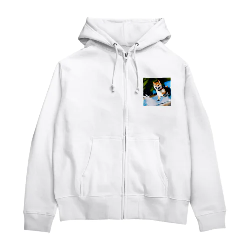 アメンボになったつもりの柴 Zip Hoodie