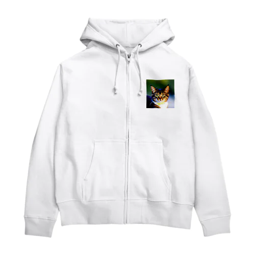 心に寄り添う猫 Zip Hoodie