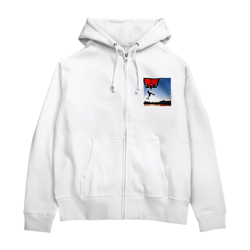 かっこいいバスケットボール Zip Hoodie