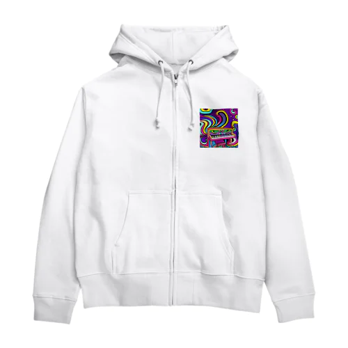 鮮やかなピアノ柄 Zip Hoodie