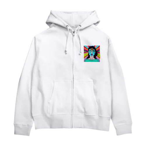 サイケ女子 Zip Hoodie