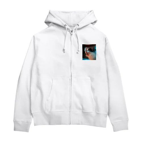 猫と蝶の友情 Zip Hoodie