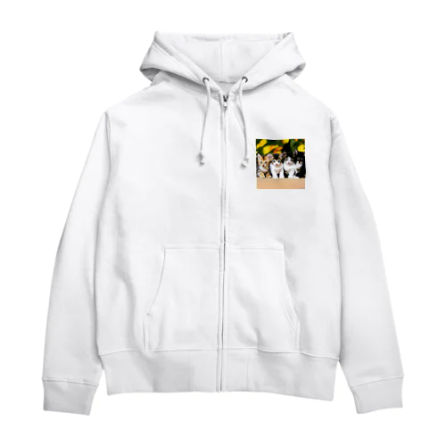 かわいいニャンコグッズ Zip Hoodie