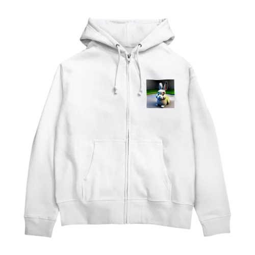 かわいい兎の3Dイラストグッズ Zip Hoodie