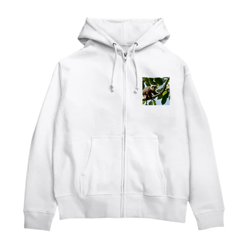 シンプルなナマケモノ Zip Hoodie