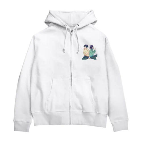 背中合わせで語り合う Zip Hoodie