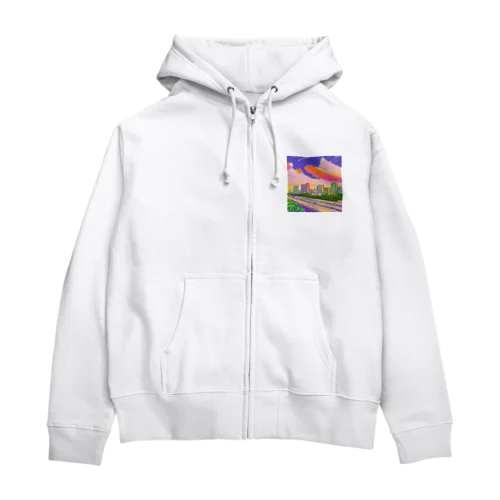 水彩のマニラグッズ Zip Hoodie