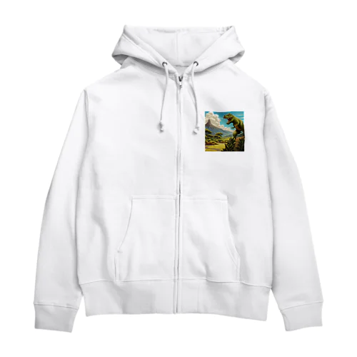 アニメ調　ティラノサウルス Zip Hoodie