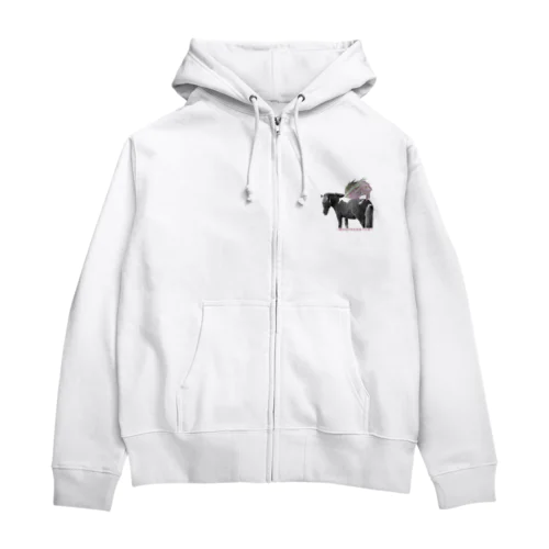 蓮の花の羽を背負った馬 Zip Hoodie