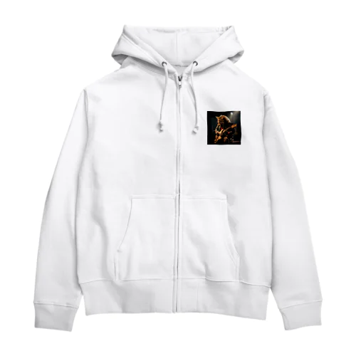 RockなCat 猫ギターバージョン2 Zip Hoodie