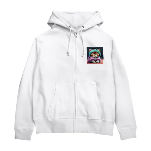 ふうわか猫 Zip Hoodie