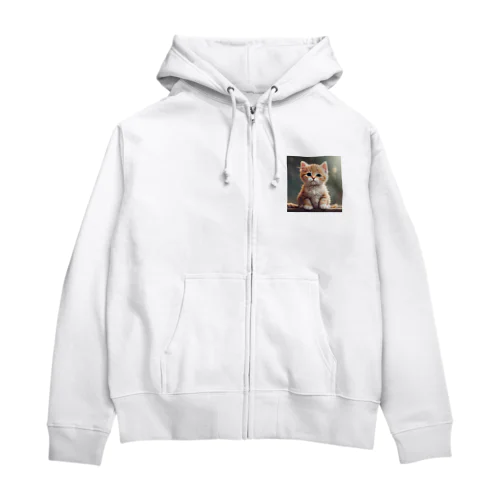 キュートな子猫 Zip Hoodie