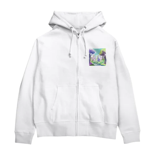 森のイラストグッズ Zip Hoodie