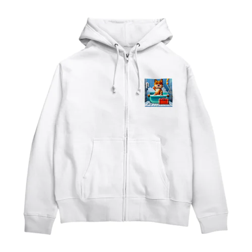 バスタブに入る柴犬 Zip Hoodie