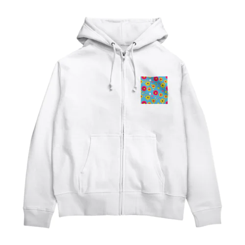 flower Zip Hoodie