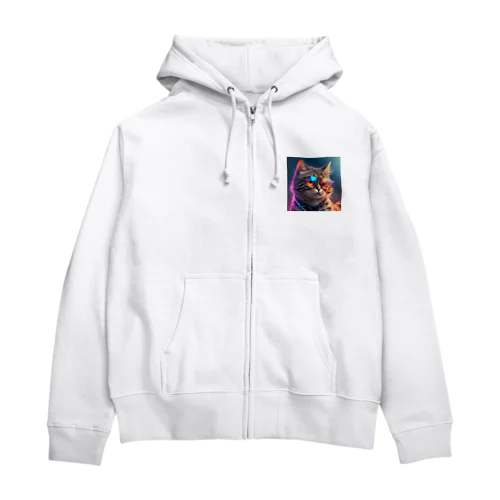 クールキャット Zip Hoodie