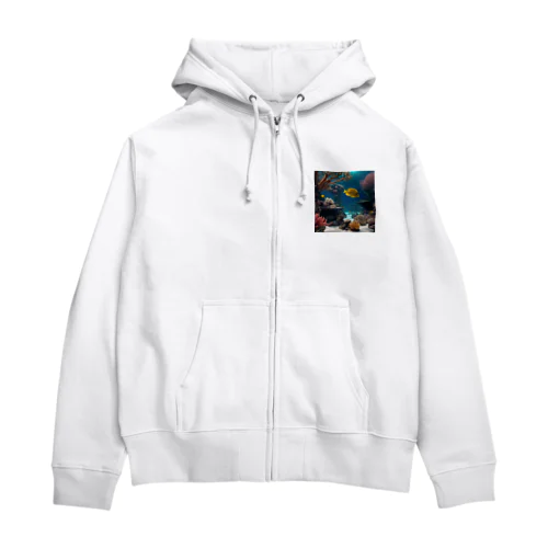 魚の楽園、海底の宝グッズ Zip Hoodie