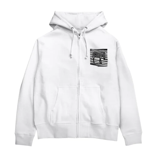 シマウマ横断歩道 Zip Hoodie