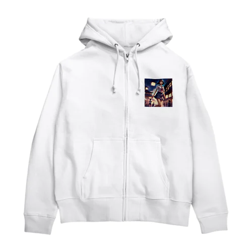 幻想的な美脚女性 Zip Hoodie