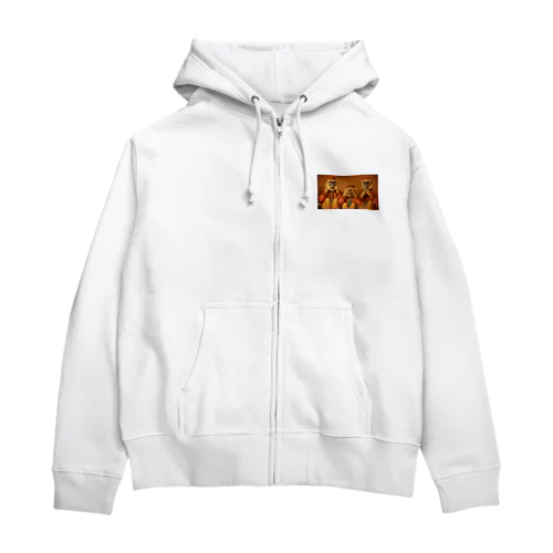 見ざる・聞かざる・言わざる　See no evil, hear no evil, speak no evil Zip Hoodie