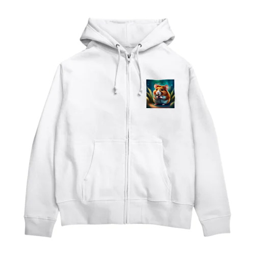 ハムスターのイラストグッズ Zip Hoodie