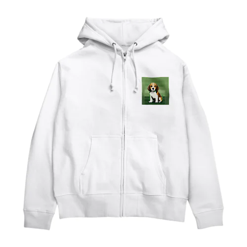 ピクセルアートのかわいいビーグル Zip Hoodie