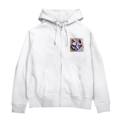 折り紙アニマル・ワシ猫ですねん！ Zip Hoodie