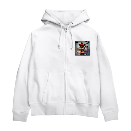 仮装のクリエイティブ！ハロウィン・チワワたち Zip Hoodie