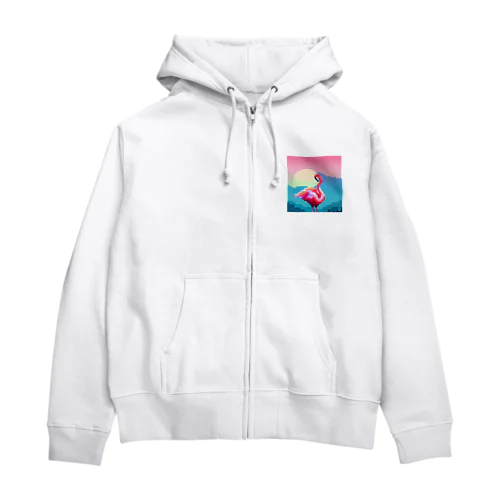 夕暮れに舞うピンクの優雅 Zip Hoodie