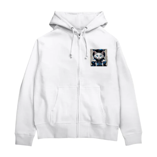 帽子屋ねこ Zip Hoodie