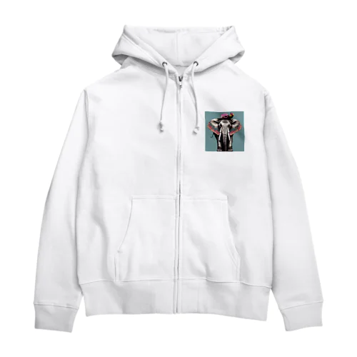 おしゃれなゾウ Zip Hoodie