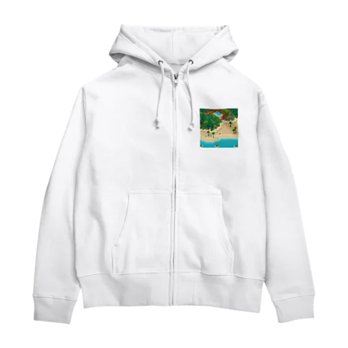 美しいビーチ Zip Hoodie