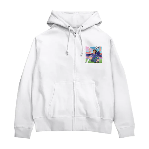 ワールドカップ優勝を夢見るサッカー少年 Zip Hoodie