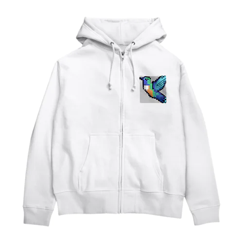 ハチドリピクセルアート Zip Hoodie