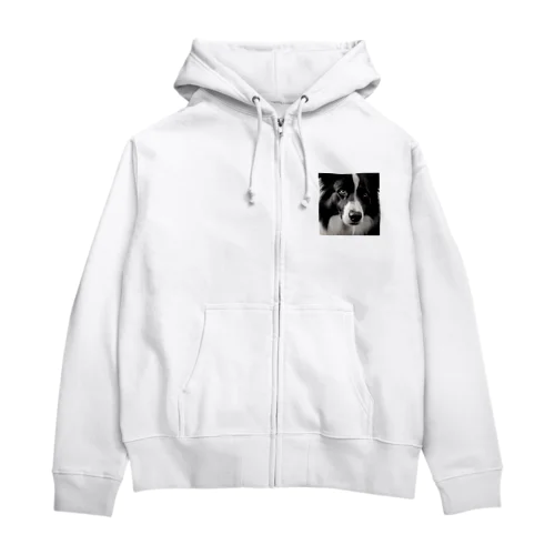 シベリアンハスキーレトロ風 Zip Hoodie